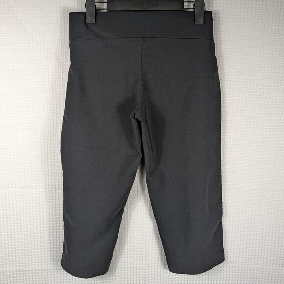 Valia 7/8 Black Cropped Dress Pants Women Belted Waist Canada Stretch Office - Picture 2 of 4